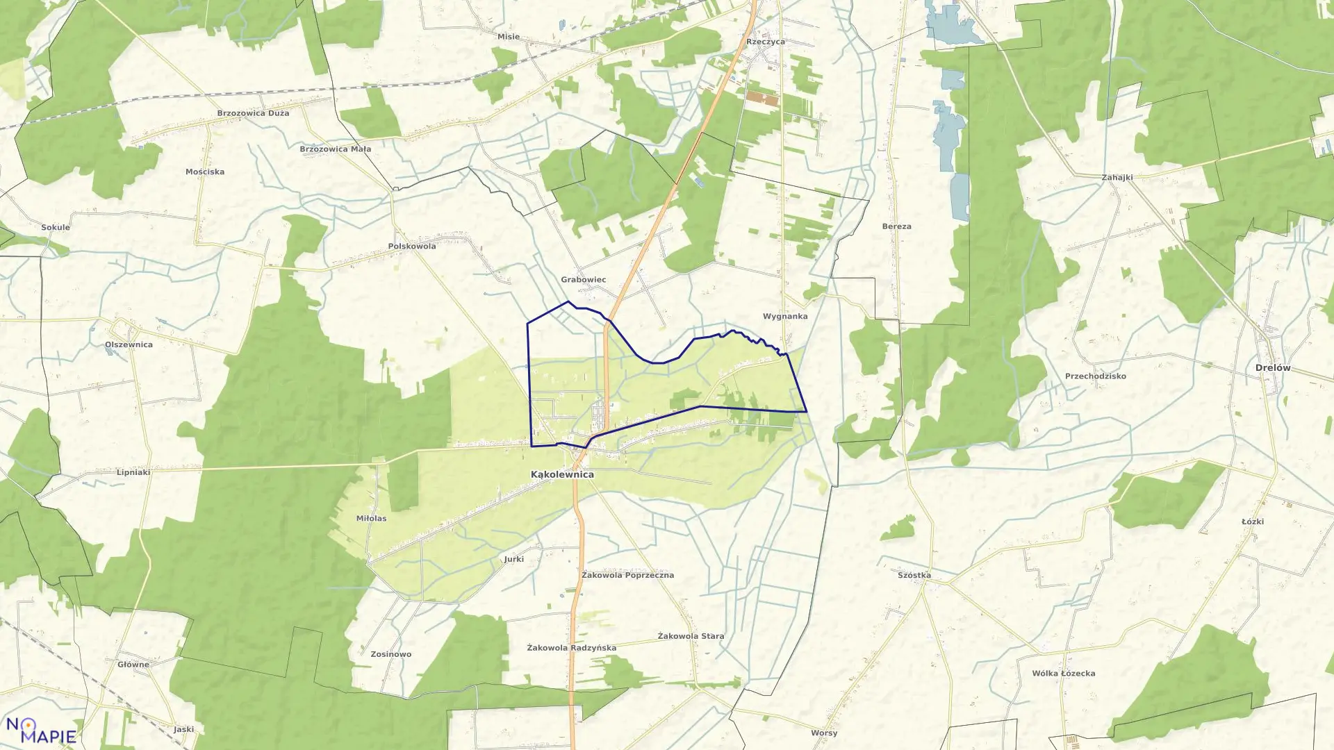 Mapa obrębu RUDNIK w gminie Kąkolewnica