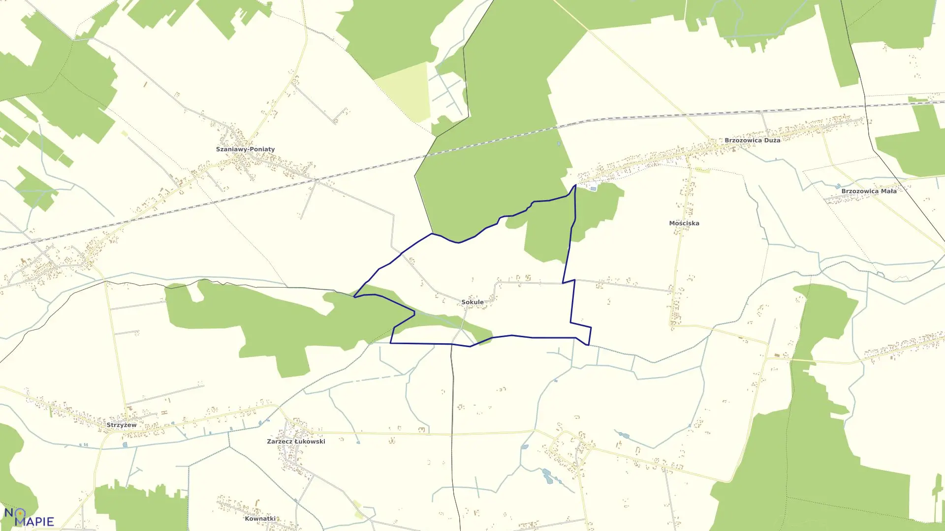 Mapa obrębu SOKULE w gminie Kąkolewnica